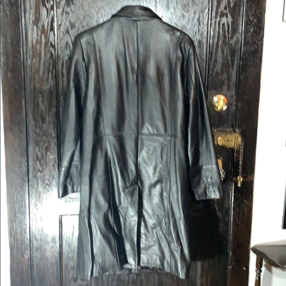Leather mid length Modern Essentials coat - Picture 2 of 4